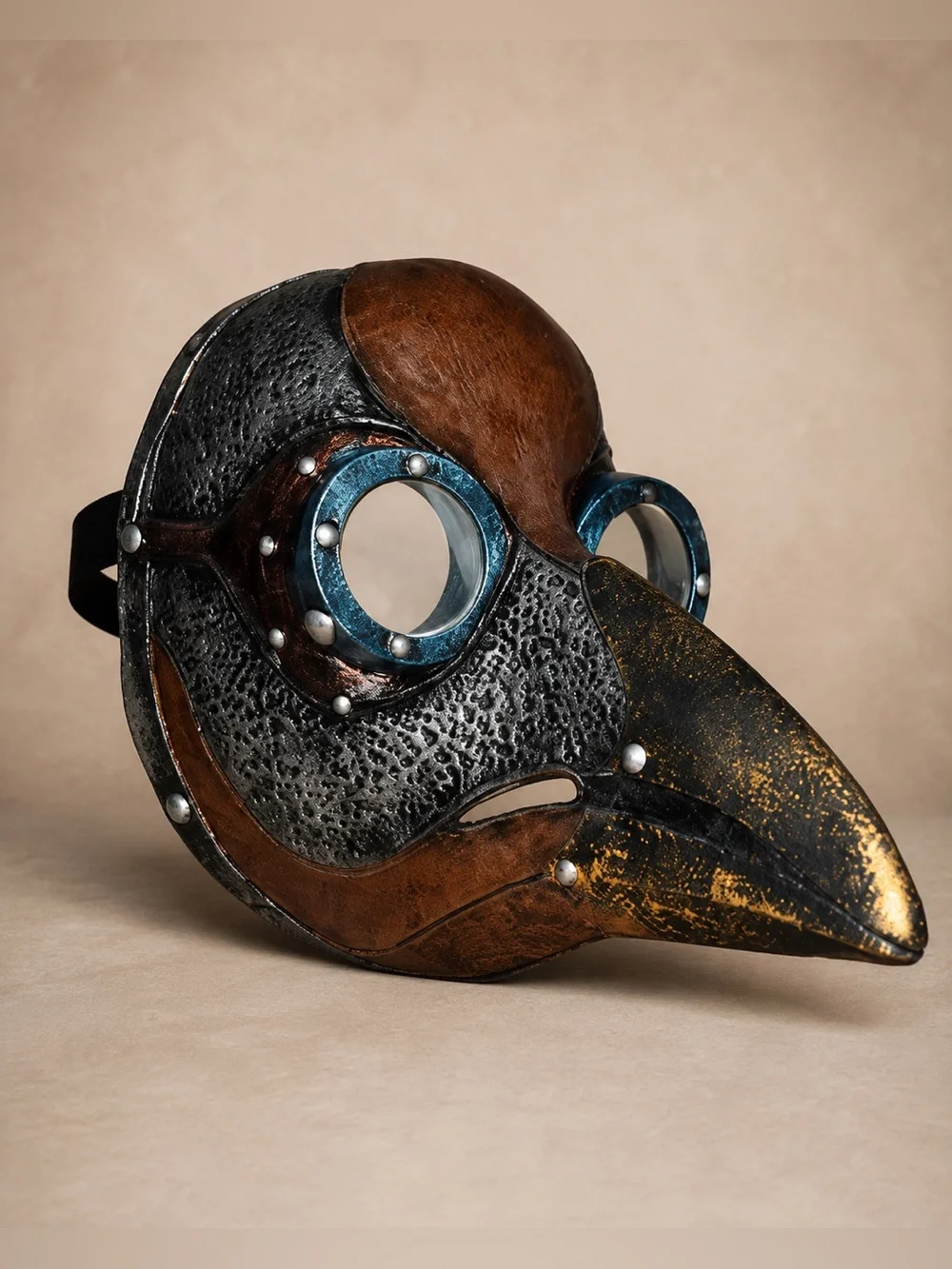 Ghoulish Designs Plague Doctor Steampunk Latex Mask Clear Lenses New